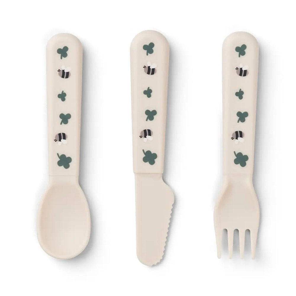 Foodie Kløvermotiv Bestikksett med Myke Kanter og Enkelt Grep