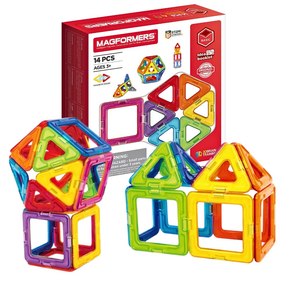 Magformers 14 Deler Basissett – Magnetiske Byggeleker for Kreativitet – Fra 3 År