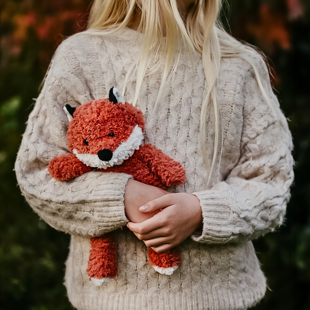 Teddykompaniet Retro Pals Rev i Rustrødt (30cm) – Sjarmerende Kosevenn – Fra 0 Måneder