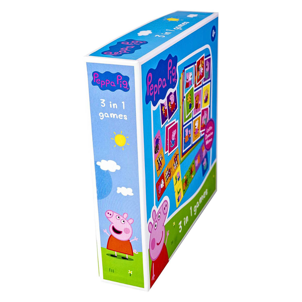 Peppa Gris 3-i-1 Lekesett – Lotto, Domino & Memo m/Peppa Gris – Fra 4 År