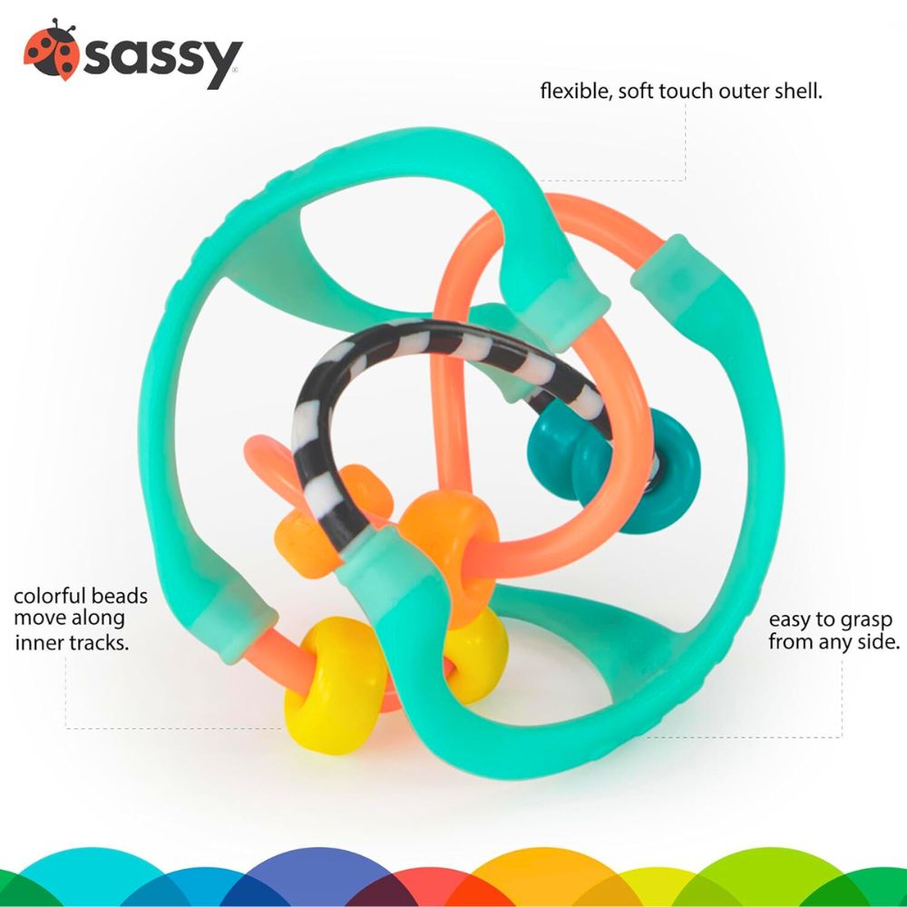 SB Busy Ball – Fargerik Aktivitetsball for Sansestimulering & Lek – Fra 3 Måneder