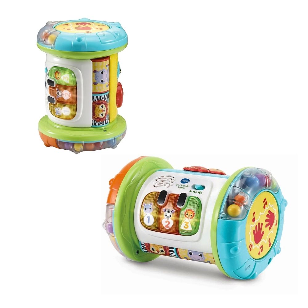 VTech 2-i-1 Rullende Tromme – Interaktiv Leke med 90+ Lyder og Fraser – Fra 6 Måneder