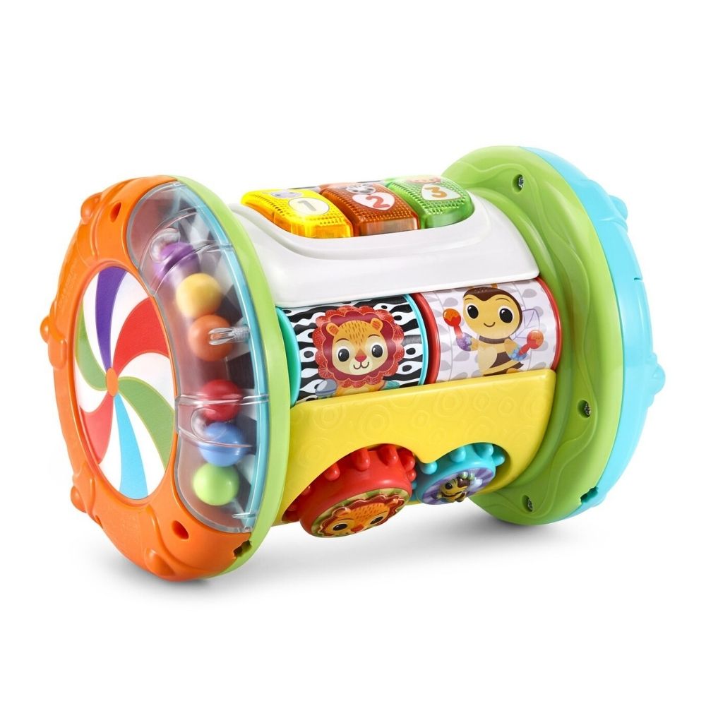 VTech 2-i-1 Rullende Tromme – Interaktiv Leke med 90+ Lyder og Fraser – Fra 6 Måneder
