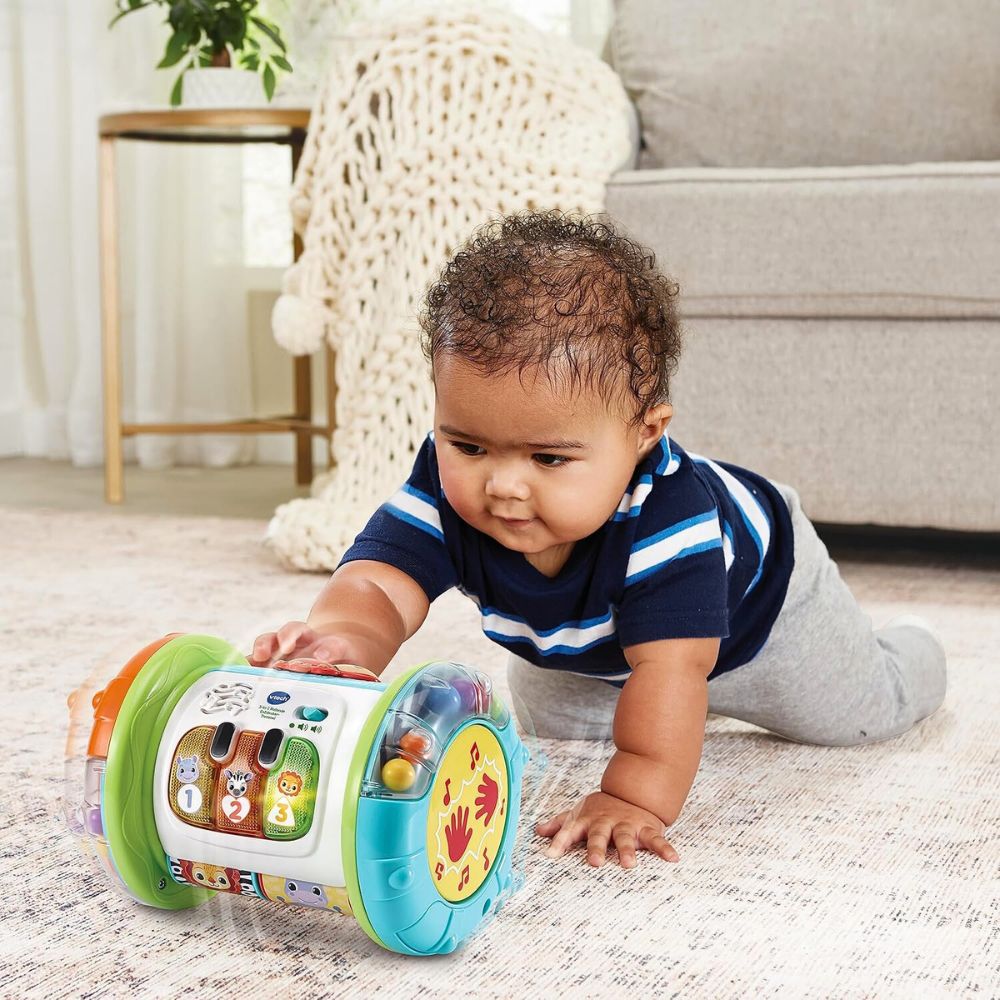 VTech 2-i-1 Rullende Tromme – Interaktiv Leke med 90+ Lyder og Fraser – Fra 6 Måneder