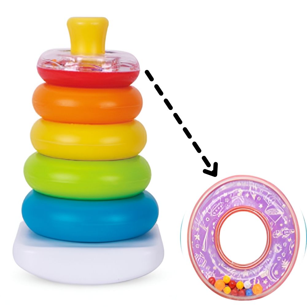 Happy Baby Stabletårn – Fargerike Stableklosser for Babyer – Fra 6 Måneder