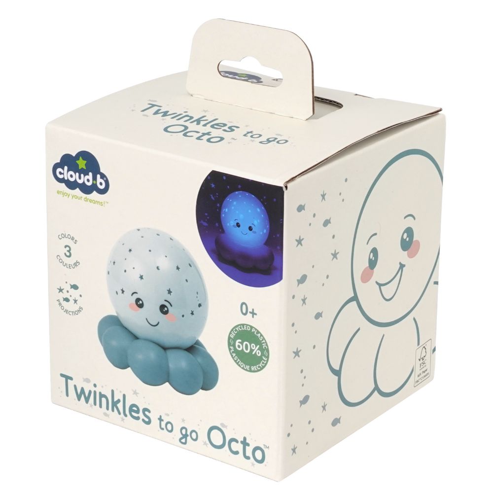 Cloud B Twinkles To Go Octo – Flerfarget Nattlampe – Pastell Blå – Fra 0 Måneder