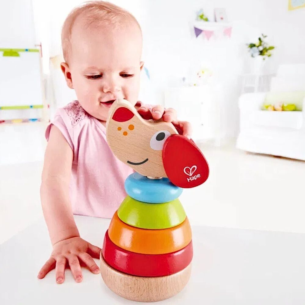 Hape Pepe Stabletårn med Lyd – Stablehund i Tre – Fra 12 Måneder