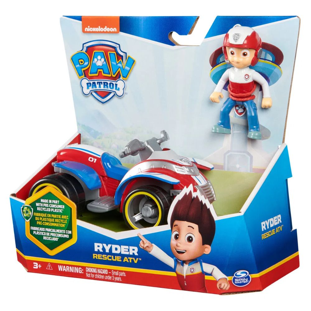 PAW Patrol Ryder med ATV – Basic Vehicle Serie – Figur og Kjøretøy – Fra 3 År