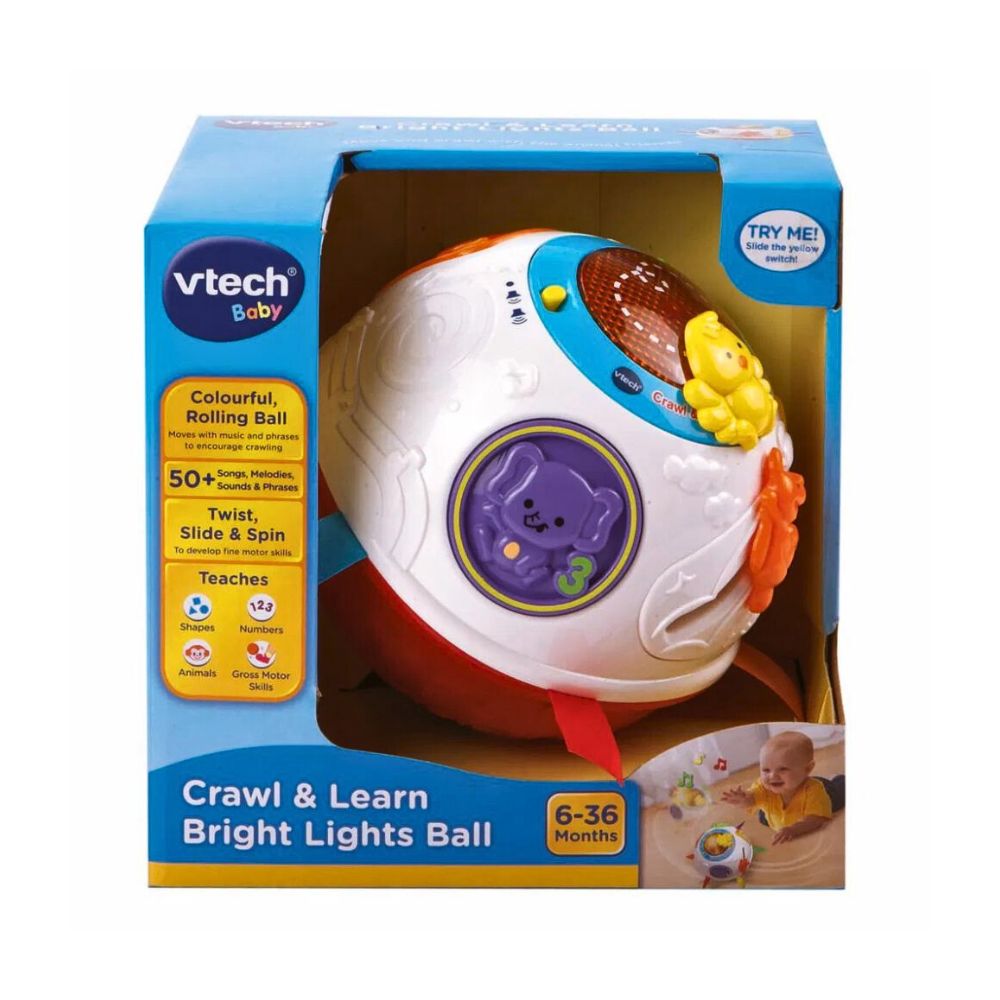 VTech Baby Krabbe- og Læreball – Interaktiv Leke med Lyd og Lys – Fra 6 Måneder
