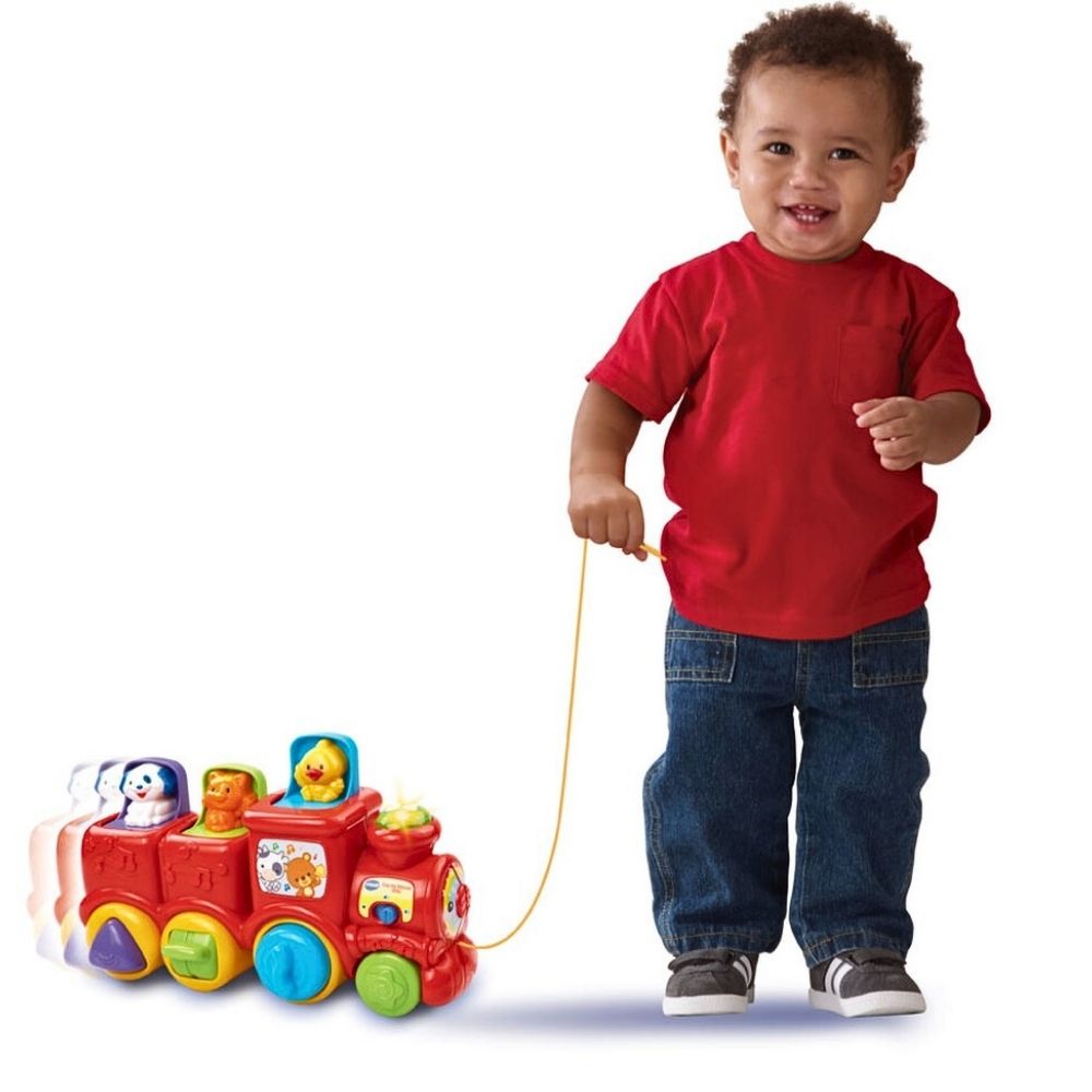VTech Pop-Up Tog med Dyrevenner – Lærerik Leke med Lyd og Bevegelse – Fra 6 Måneder