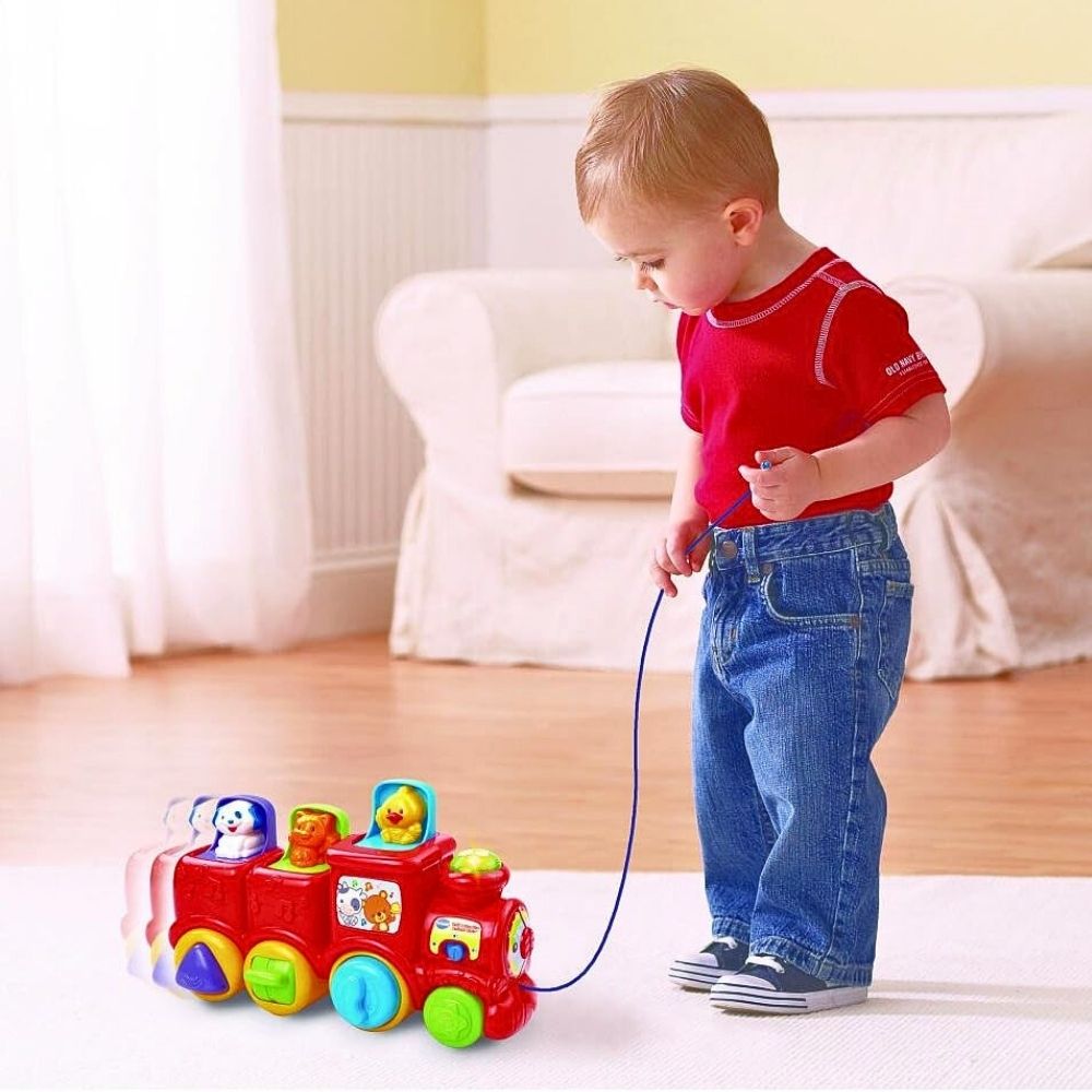 VTech Pop-Up Tog med Dyrevenner – Lærerik Leke med Lyd og Bevegelse – Fra 6 Måneder