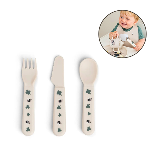 Foodie Kløvermotiv Bestikksett med Myke Kanter og Enkelt Grep