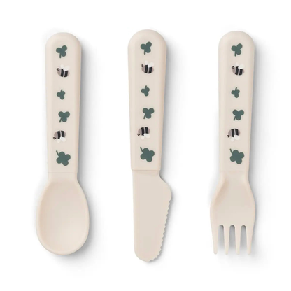 Foodie Kløvermotiv Bestikksett med Myke Kanter og Enkelt Grep