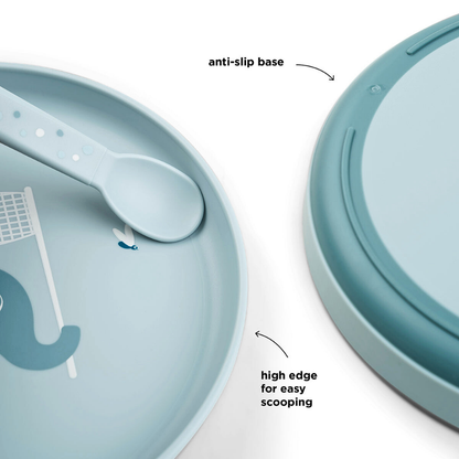 Foodie Blå Tallerken med Sklisikker Bunn