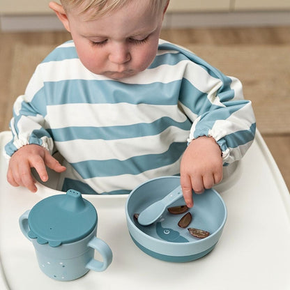 Done by Deer Foodie Powder Rosa Skål Med Sklisikker Bunn og Birdee Motiv - bilde 5