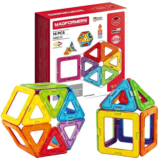 Magformers 14 Deler Basissett – Magnetiske Byggeleker for Kreativitet – Fra 3 År