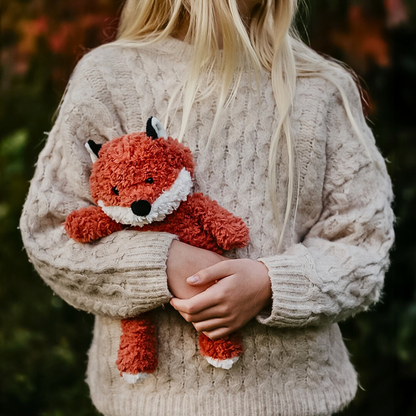 Teddykompaniet Retro Pals Rev i Rustrødt (30cm) – Sjarmerende Kosevenn – Fra 0 Måneder