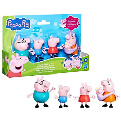 Peppa Pig Peppa Gris Familiepakke med Baby Evie (5 figurer)