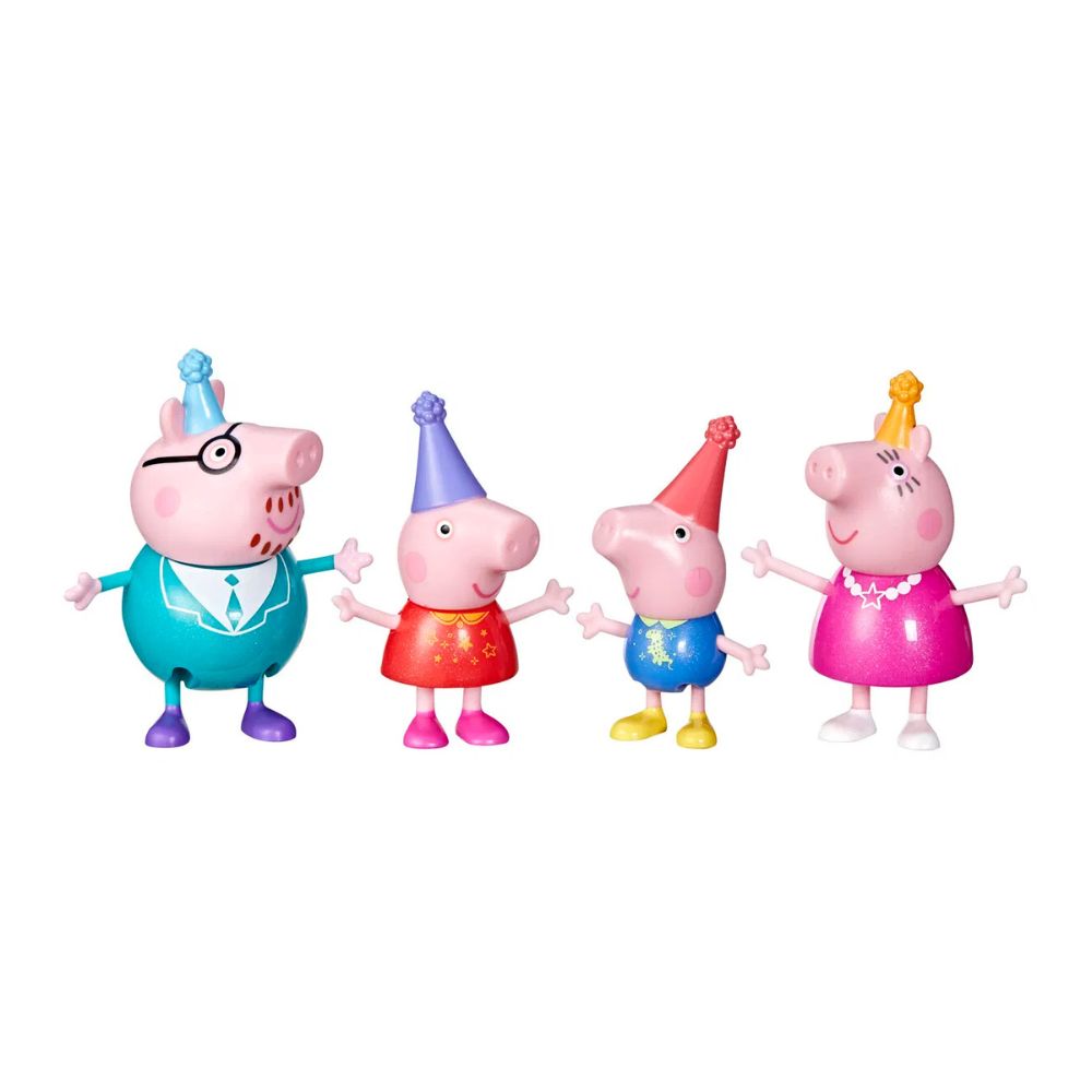 Peppa Gris Familiepakke (4 Figurer) – Morsom Lek for Førskolebarn – Fra 3 År