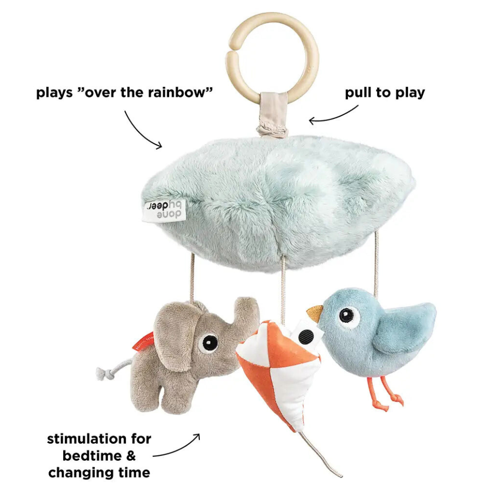 Musikkmobil i Blå med Over the Rainbow Melodi