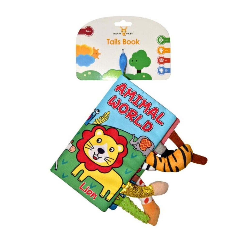 Happy Baby Myk Dyrebok med Haler, Tekstur og Knitring - detaljbilde