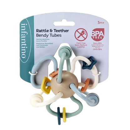 Infantino Myk Bøyelig Biteleke Ball i Pastellfarger