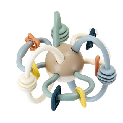 Infantino Myk Bøyelig Biteleke Ball i Pastellfarger - detaljbilde