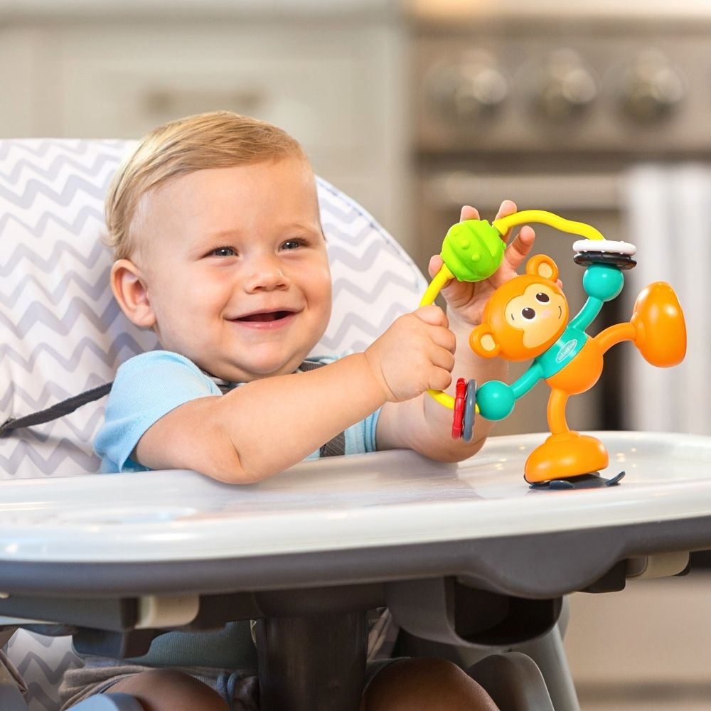 Infantino Stick and Spin Rangle Ape – Lekehjul med Sugekopp – Fra 6 Måneder