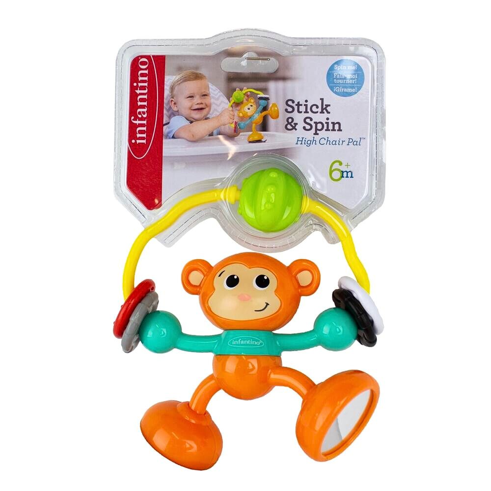 Infantino Stick and Spin Rangle Ape – Lekehjul med Sugekopp – Fra 6 Måneder