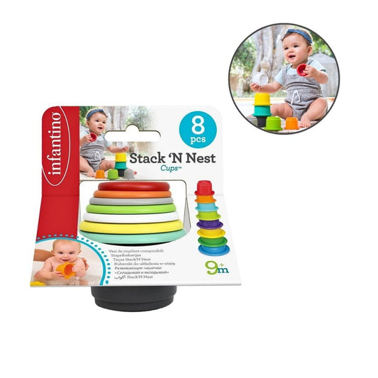 Infantino Fargerike Stabelkopper for Bad, Strand og Lek (8 Deler)