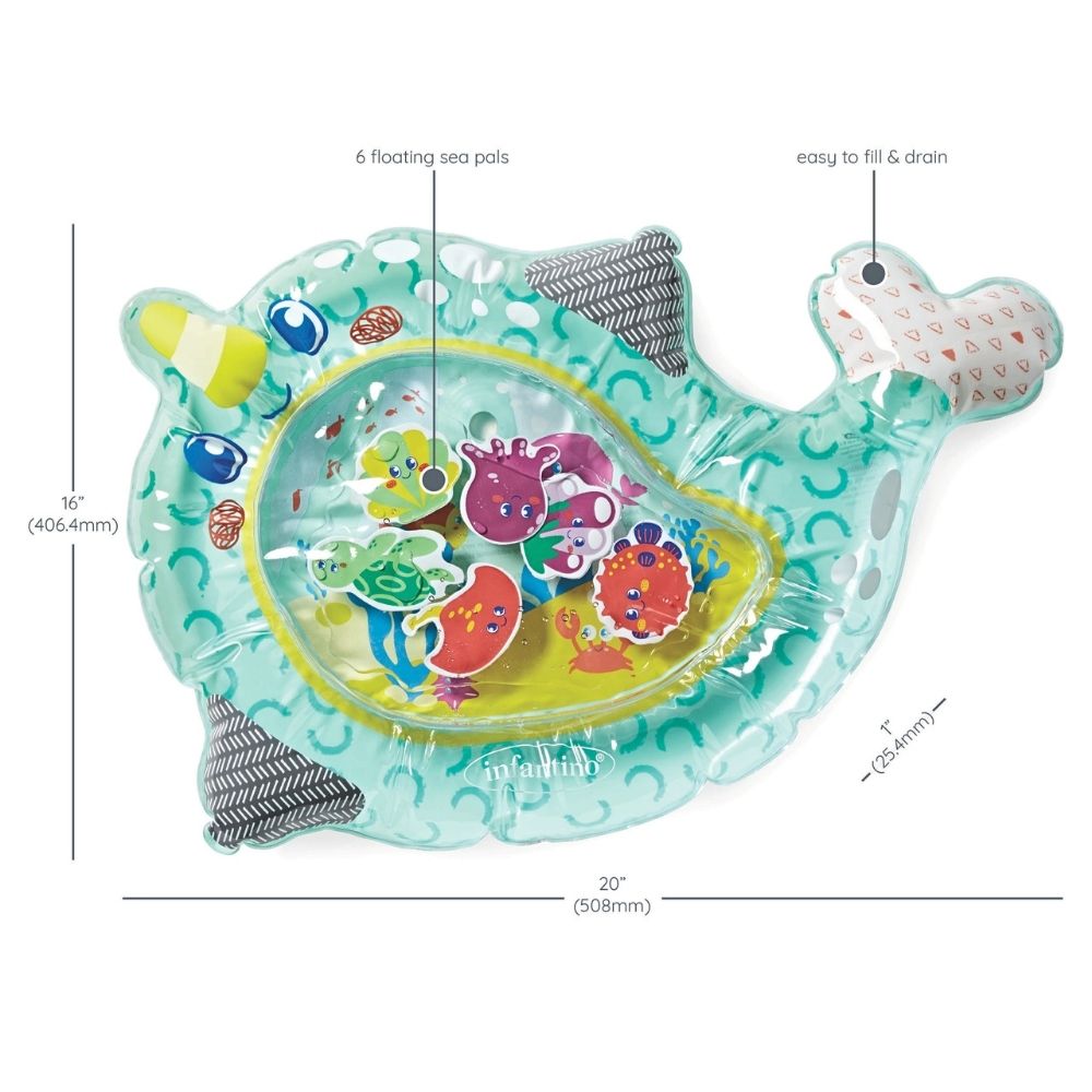 Infantino Lekematte med Vann – Stor Aktivitetsmatte (71x48cm) – Fra 3 Måneder