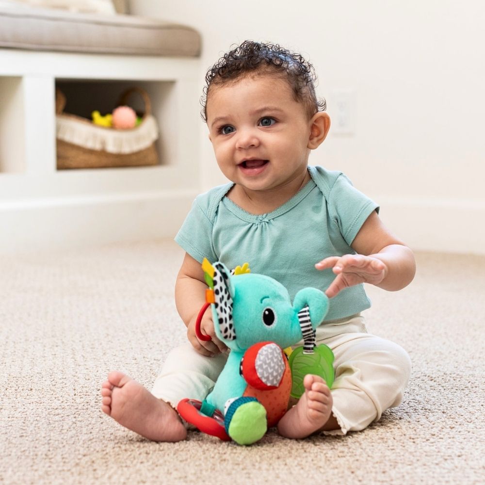 Infantino Myk Elefant Rangle med Lyd og Biteleke - bilde 3
