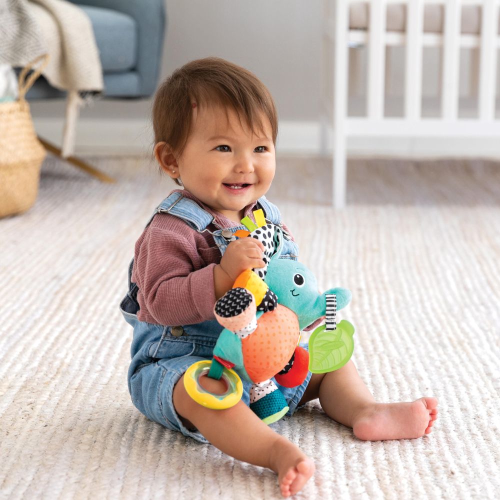 Infantino Myk Elefant Rangle med Lyd og Biteleke - bilde 4