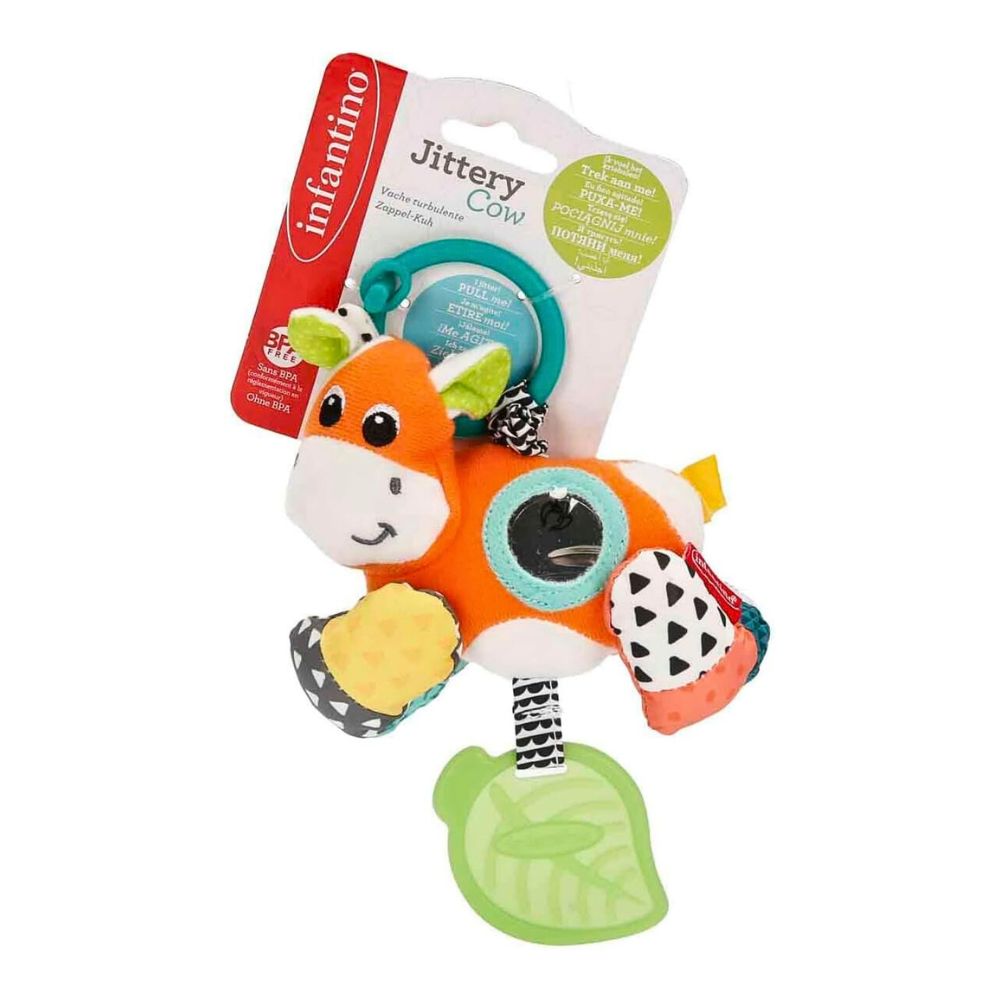 Infantino Interaktiv Vibrerende Ku Rangle med Biteleke - bilde 3