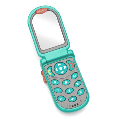 Infantino Flip and Peek Leketelefon – Grønn Telefon med Speil og Lyd – Fra 3 måneder