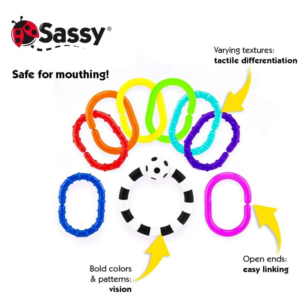 Sassy Baby Ring O’ Links Aktivitetsringer med Tekstur - bilde 5
