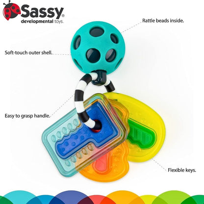 Drive n' Drool Nøkkelrangle med Tekstur for Baby