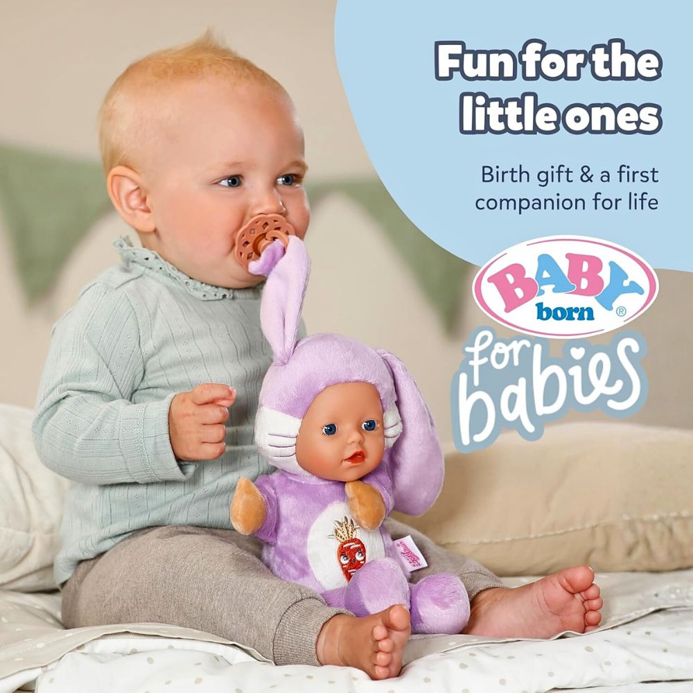 Baby Born Myk Funny Bunny Kanindukke med Rangle og Fingerdukkelomme (26 cm) - bilde 7
