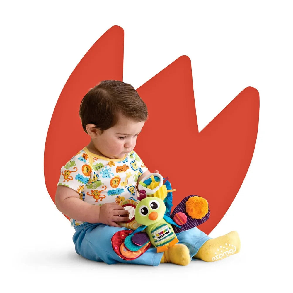 Jacques The Peacock Sensorisk Påfugl med Rangle, Speil og Knitring