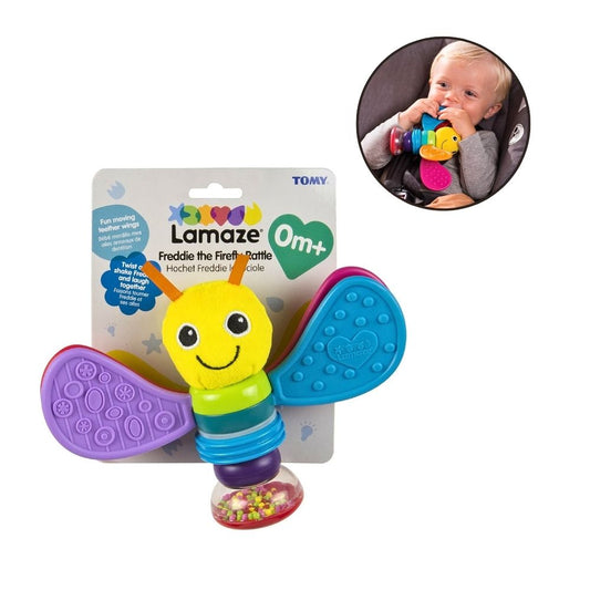 Lamaze Freddie Ildflue Rangle – Fargerik Sanseleke & Biteleke – Fra 0 Måneder