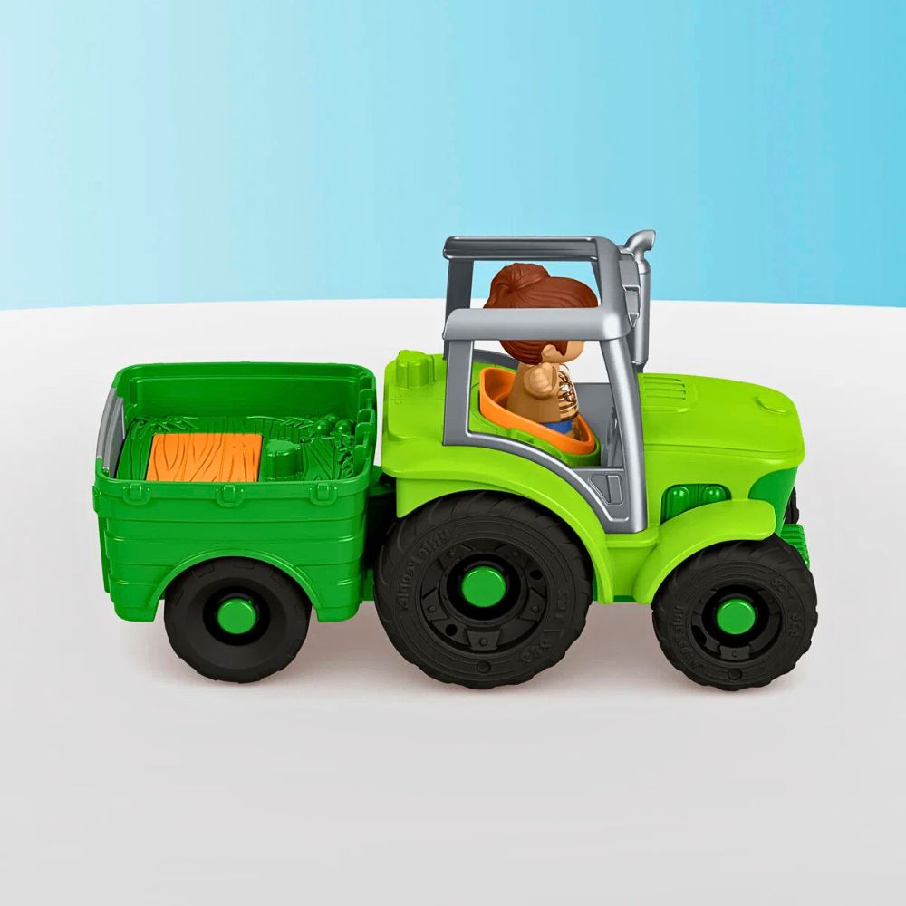 Push & Play traktor og tilhenger m/musikk og 2 figurer for bondegårdslek