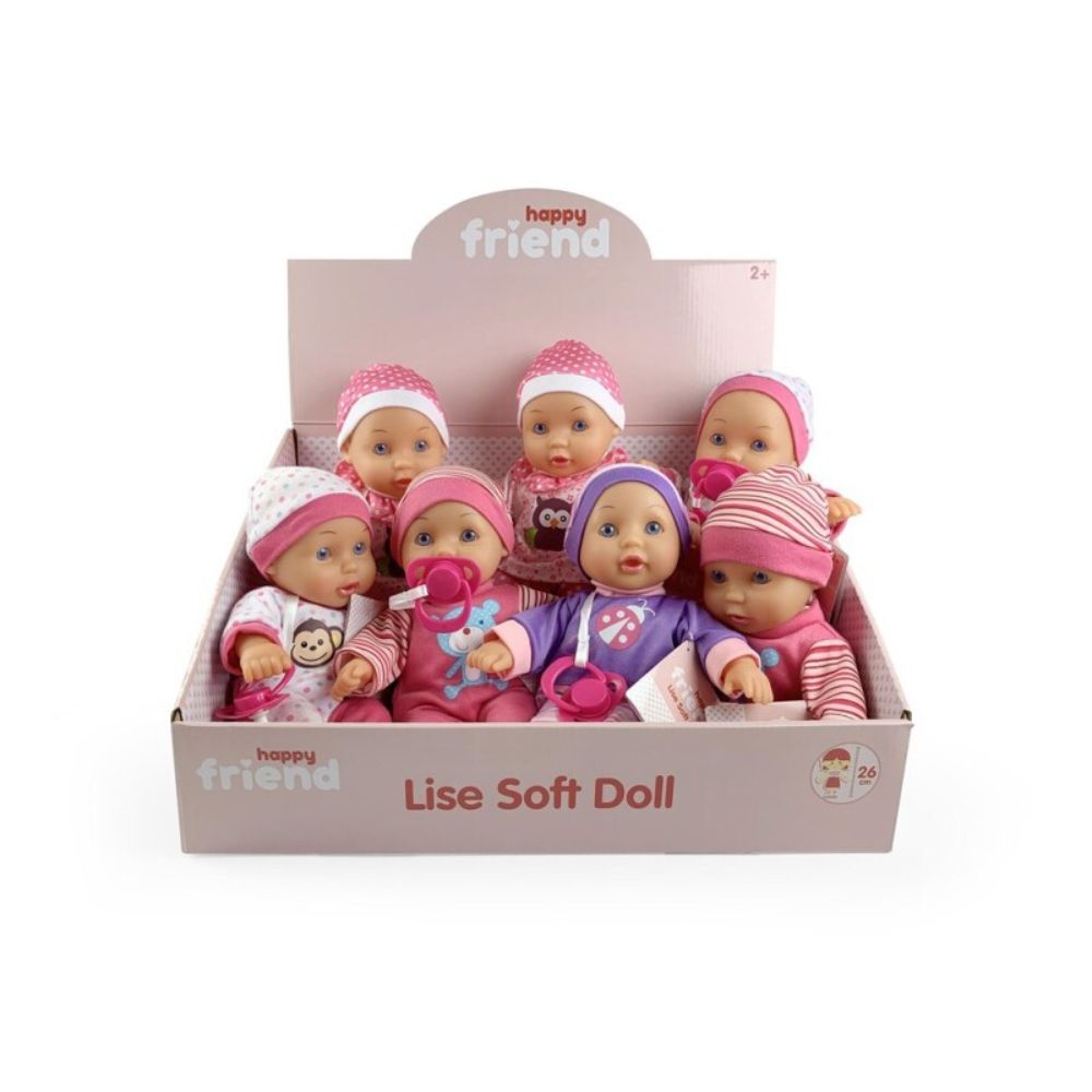 Happy Baby Mykdukke Lise (26cm) Assortert – Koselig Selskap for Små – Fra 2 År