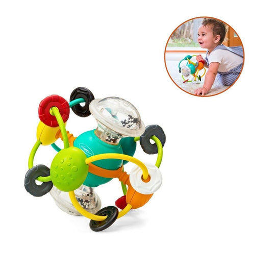 Infantino B Kids Aktivitetsball med Rangle – Fargerik Leke for Babyer – Fra 3 Måneder