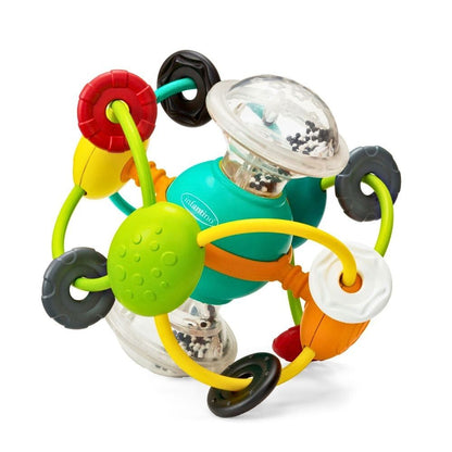 Infantino B Kids Aktivitetsball med Rangle – Fargerik Leke for Babyer – Fra 3 Måneder