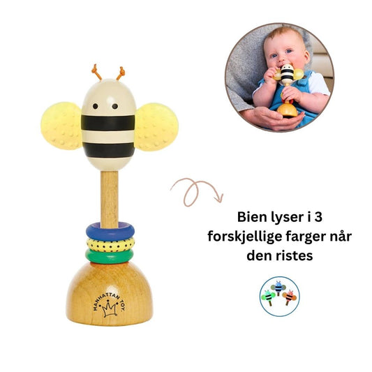 MT Rangle & Biteleke Brilliant Bee – Fargerik Sansestimulering for Baby – Fra 0 Måneder