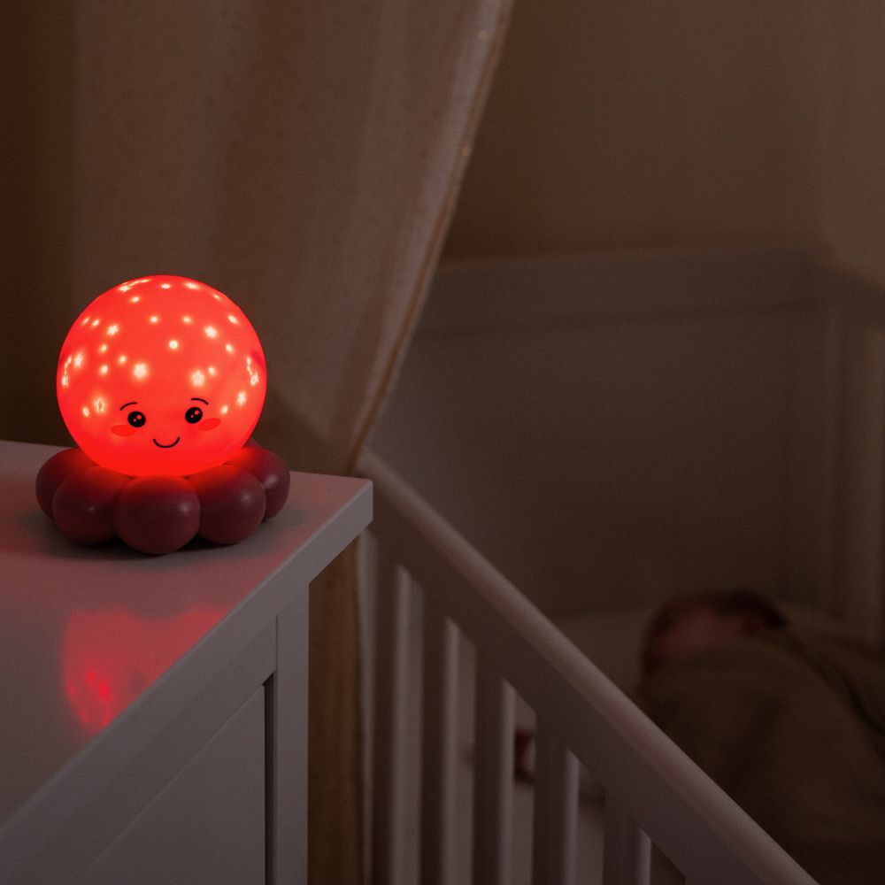 Cloud B Twinkles Octo Flerfarget Nattlampe For Baby i Pastell Rosa - detaljbilde