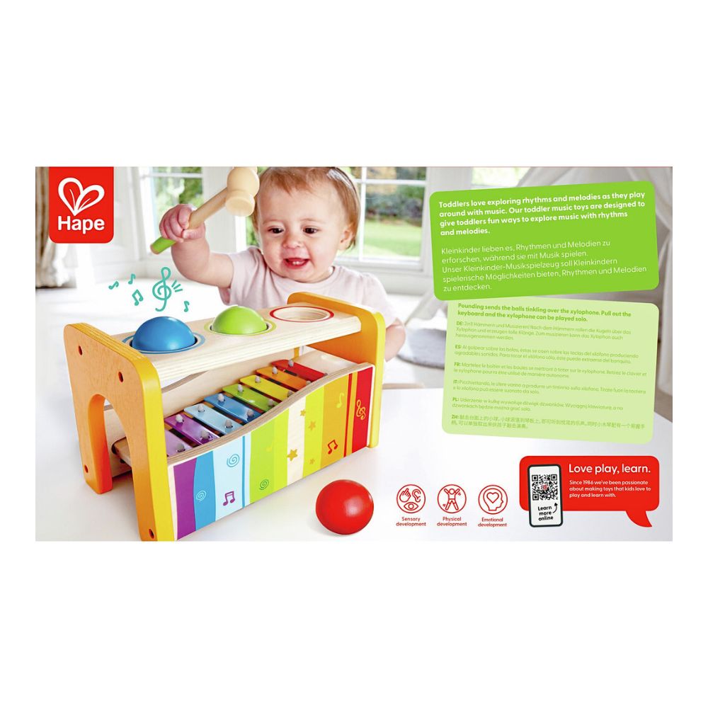 Xylofon i Tre med Hammer og Kuler