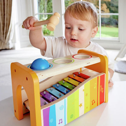 Xylofon i Tre med Hammer og Kuler