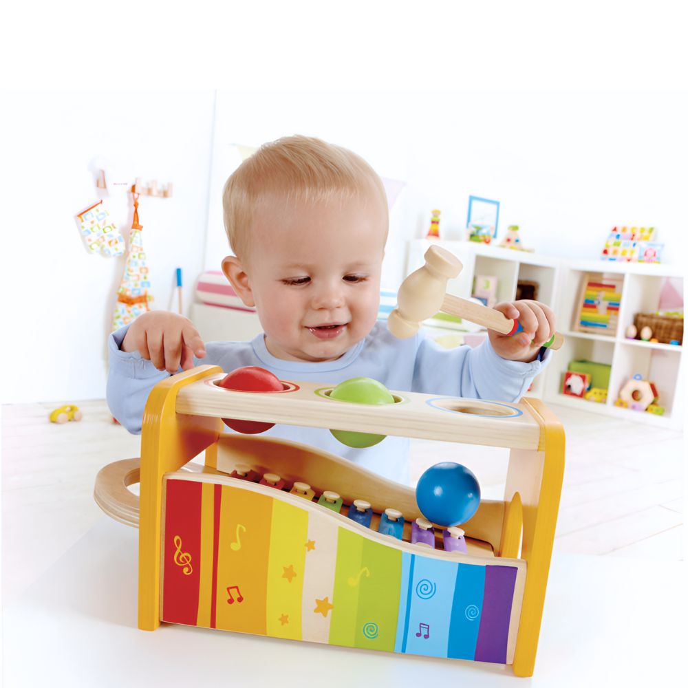 Xylofon i Tre med Hammer og Kuler