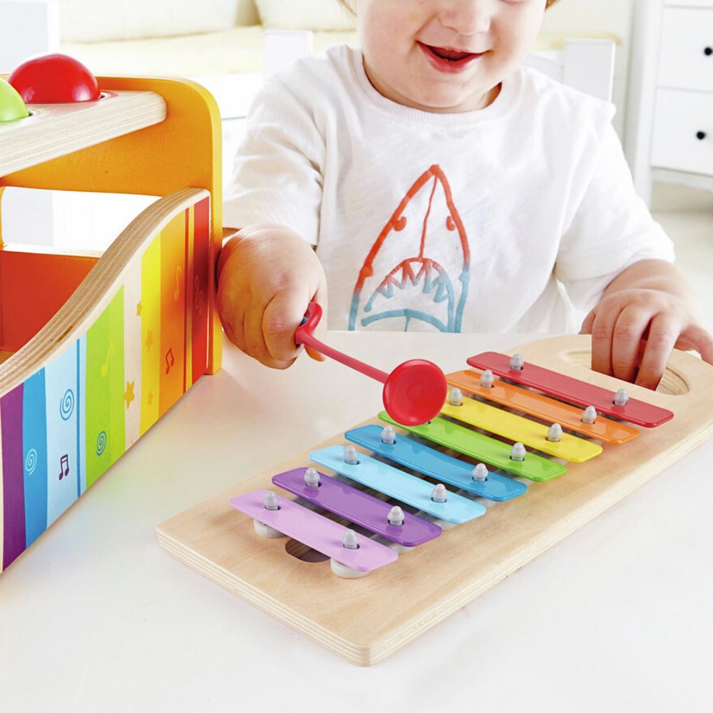 Xylofon i Tre med Hammer og Kuler